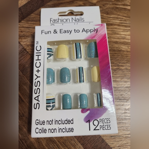 Fashion Nails Other - 3 FOR $12 !! Fashion Nails - Blue and Yellow